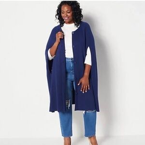 GIRL WITH CURVES Button Front Cardigan Cape A452283